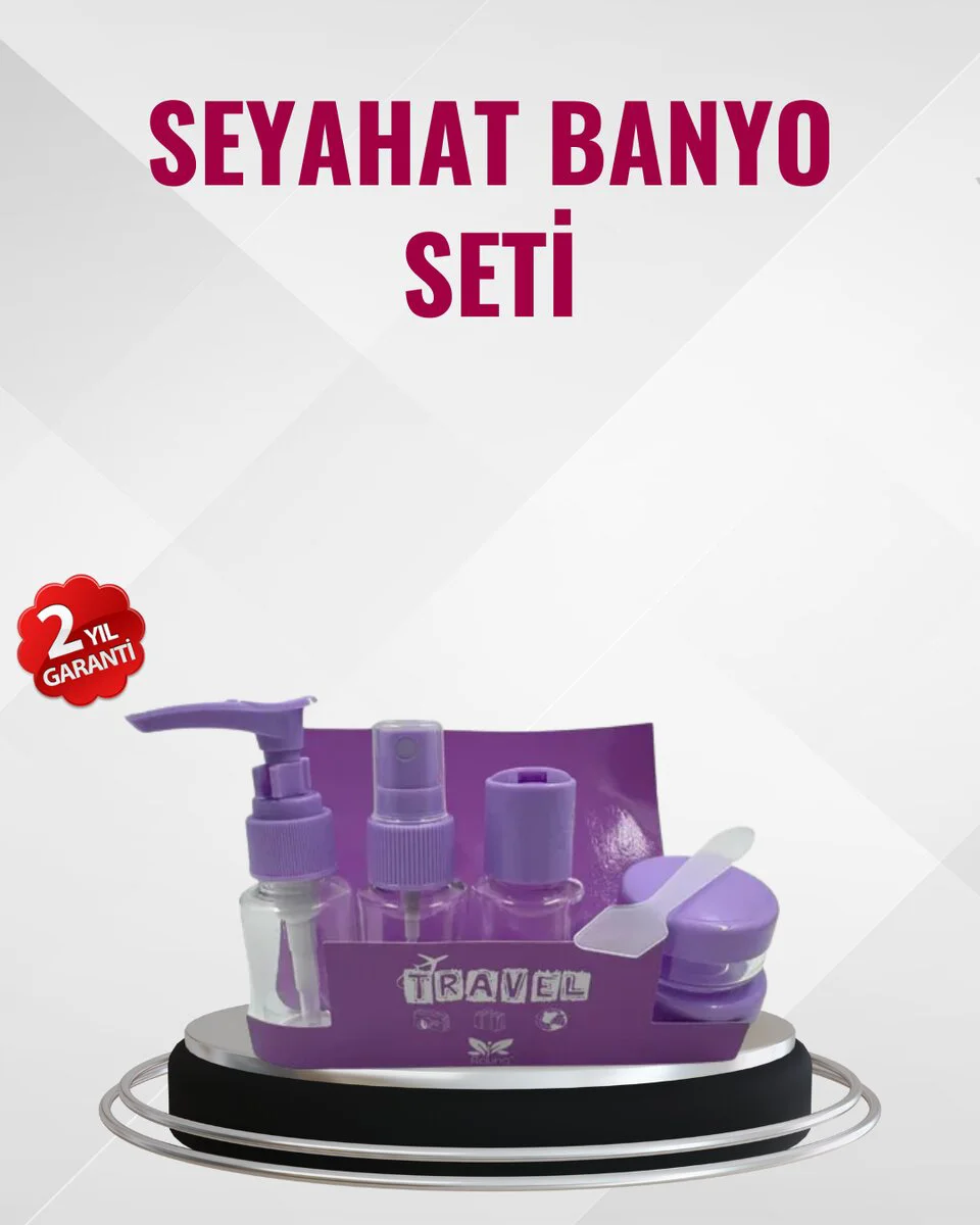 Seyahat Boy Banyo Seti 5’li Mini Şişe ve Krem Kutusu Çantalı