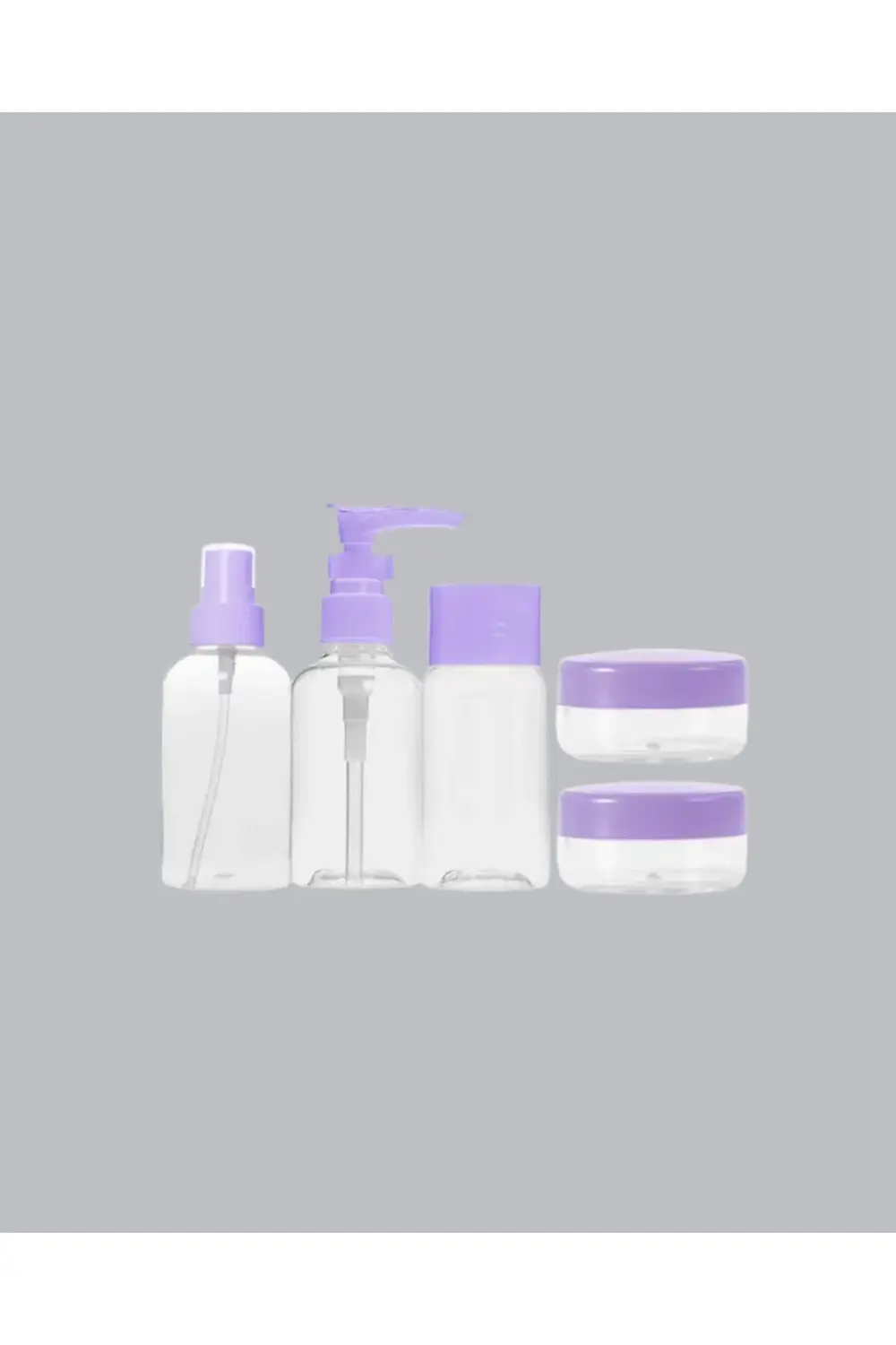 Seyahat Boy Banyo Seti 5’li Mini Şişe ve Krem Kutusu Çantalı