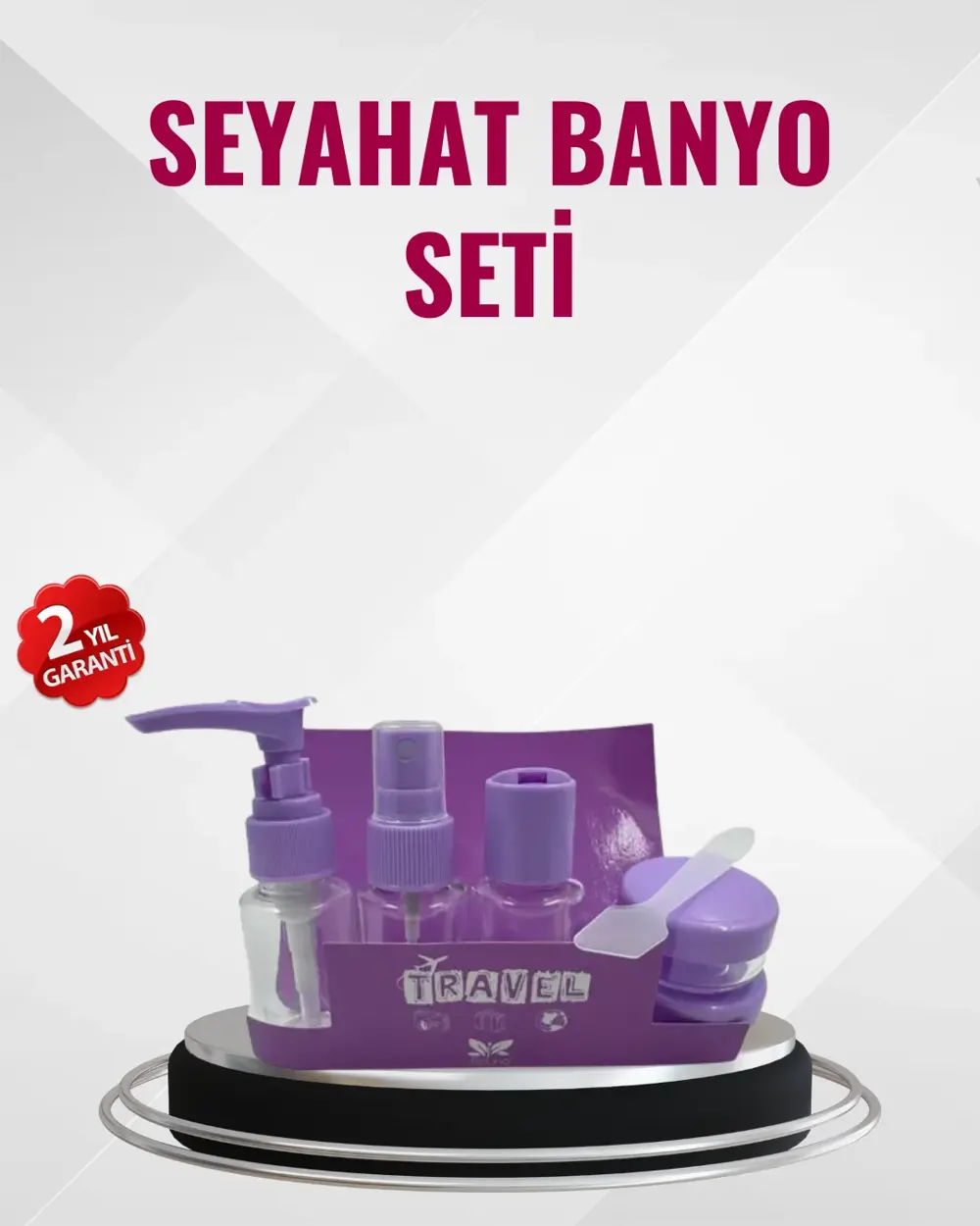 Seyahat Boy Banyo Seti 5’li Mini Şişe ve Krem Kutusu Çantalı