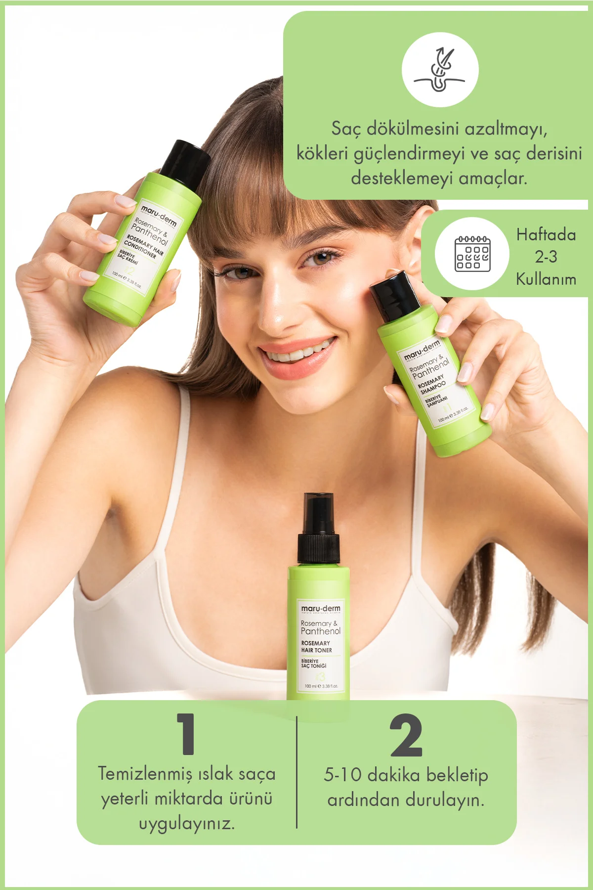 Seyahat Boy - Biberiye Saç Bakım Kremi 100 ml | Tüm Saç Tipleri | Vegan