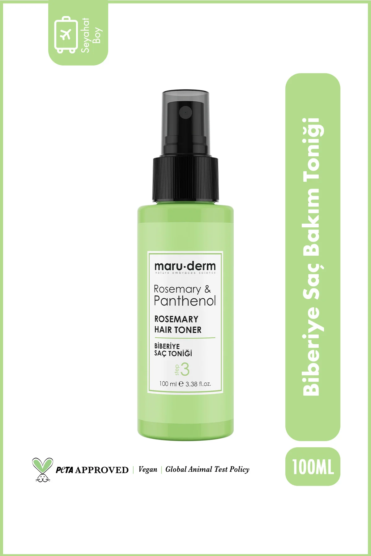 Seyahat Boy - Biberiye Saç Bakım Toniği 100 ml | Tüm Saç Tipleri 