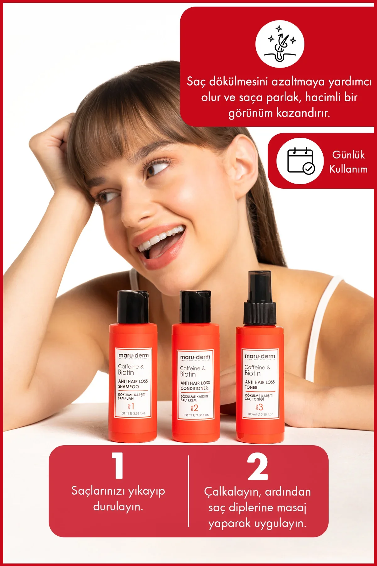 Seyahat Boy - Biotin & Kafein Dökülme Karşıtı Saç Toniği 100 ML | - Görsel 3