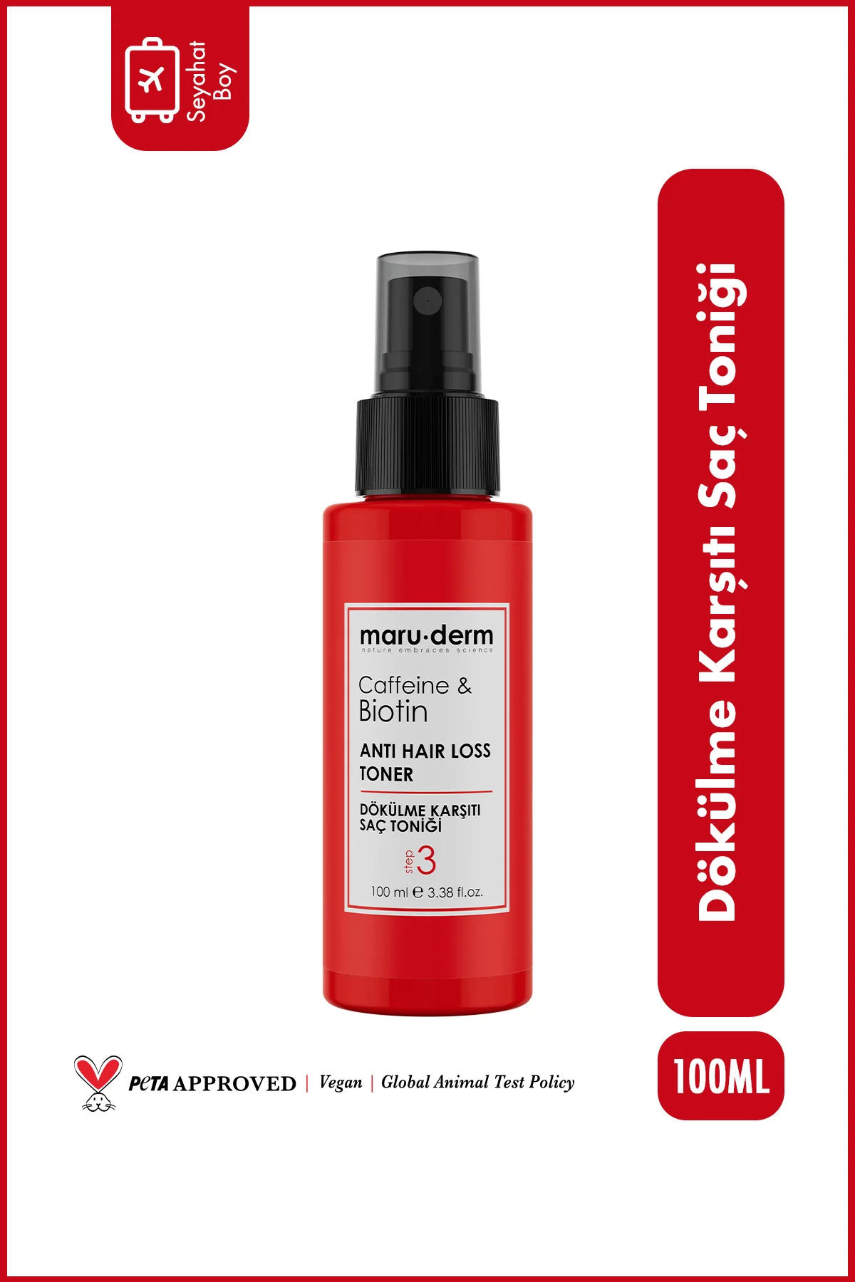 Seyahat Boy - Biotin & Kafein Dökülme Karşıtı Saç Toniği 100 ML |