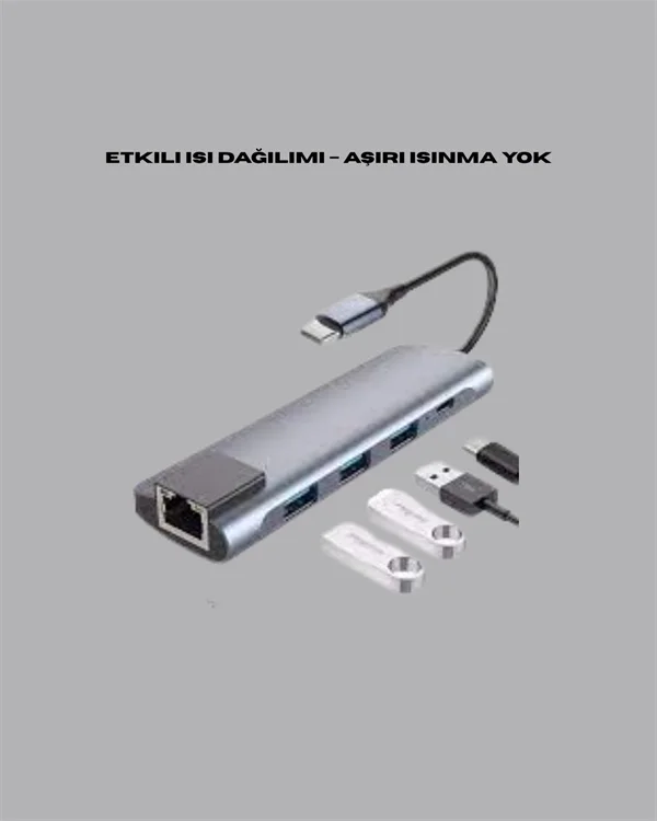 Seyahat Dostu 8‑in‑1 Hub – Şarj &amp; Veri &amp; Video &amp; Ağ için Eksiksiz Çözüm (Kopya)