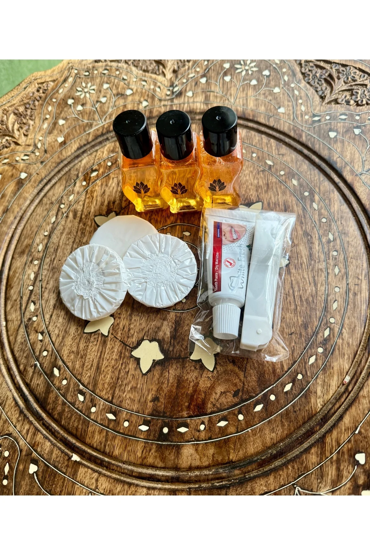 Seyahat / Hijyen Seti Kalıp Sabun Şampuan Diş Seti