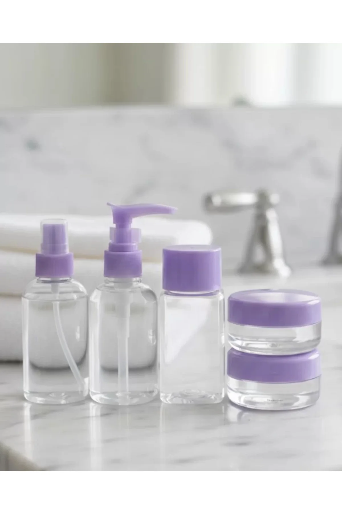 Seyahat İçin 5’li Şeffaf Kozmetik Şişe Seti 30 Ml