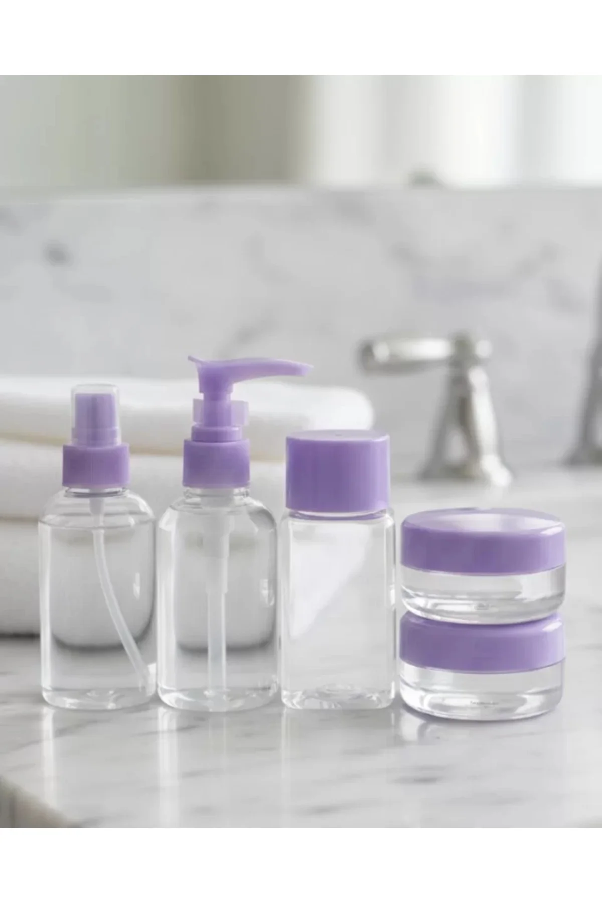 Seyahat İçin 5’li Şeffaf Kozmetik Şişe Seti 30 ml