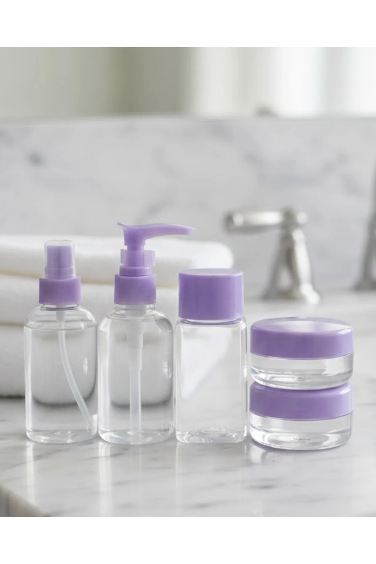 Seyahat İçin 5’li Şeffaf Kozmetik Şişe Seti 30 ml
