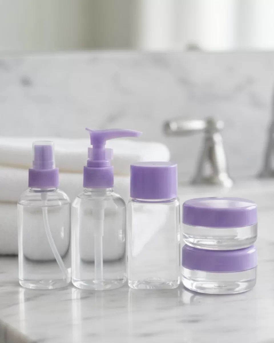 Seyahat İçin 5’li Şeffaf Kozmetik Şişe Seti 30 ml - Lisinya