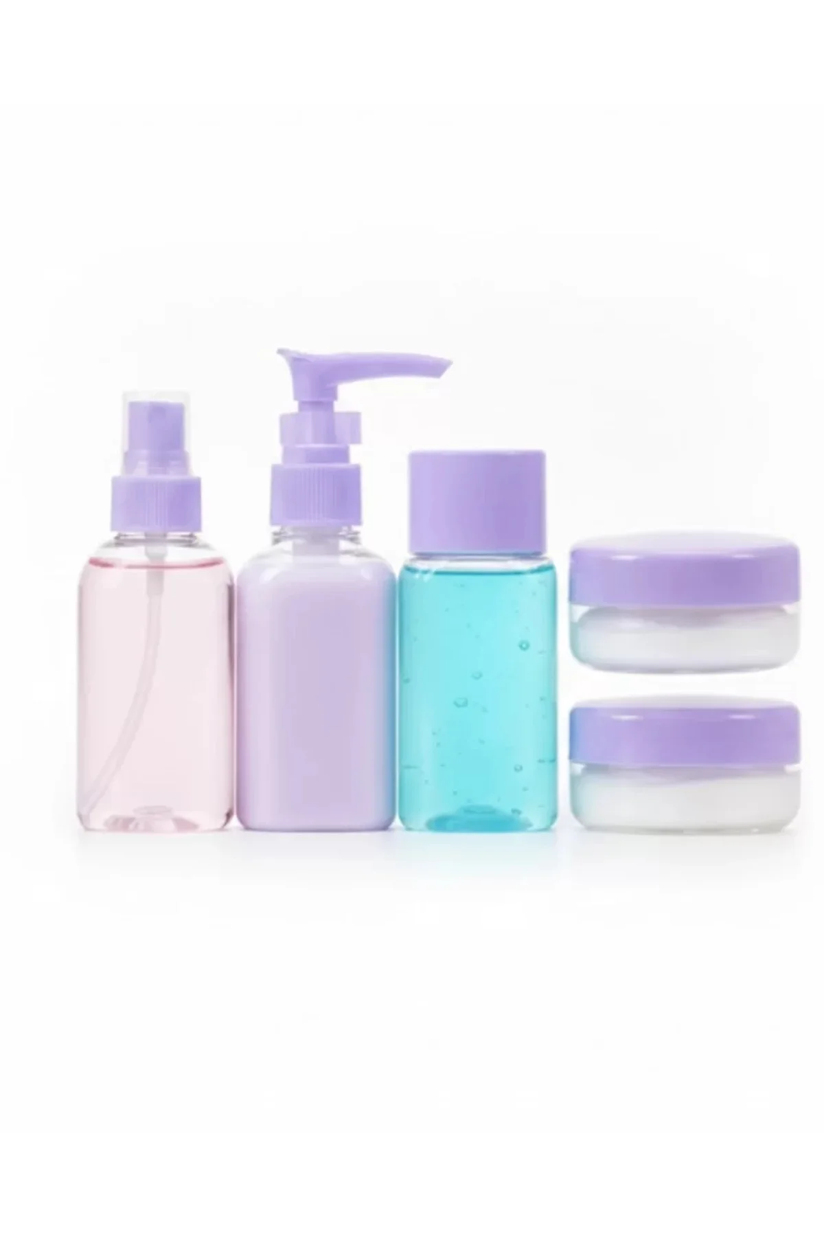 Seyahat İçin 5’li Şeffaf Kozmetik Şişe Seti 30 ml