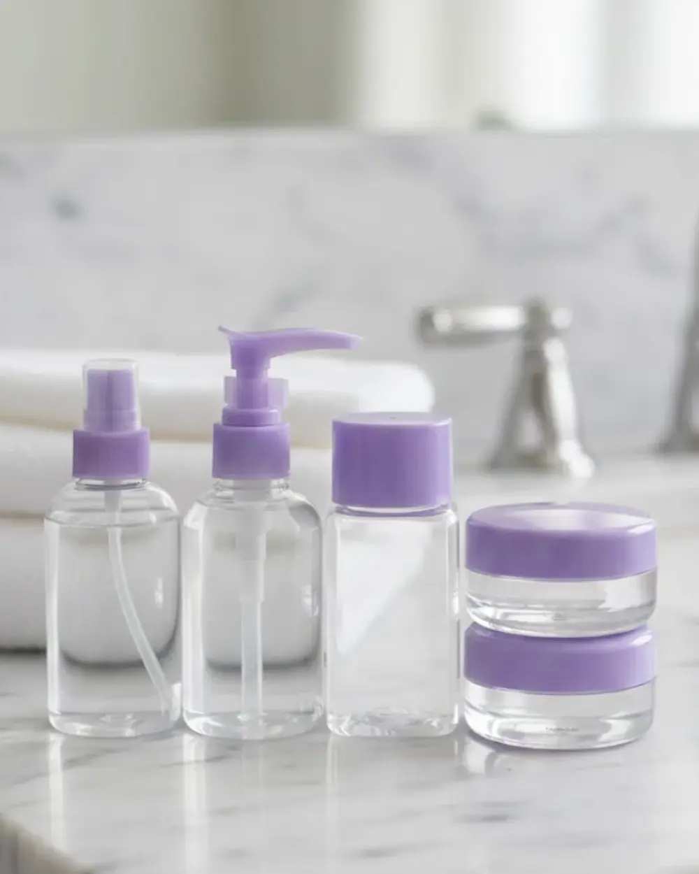 Seyahat İçin 5’li Şeffaf Kozmetik Şişe Seti 30 ml