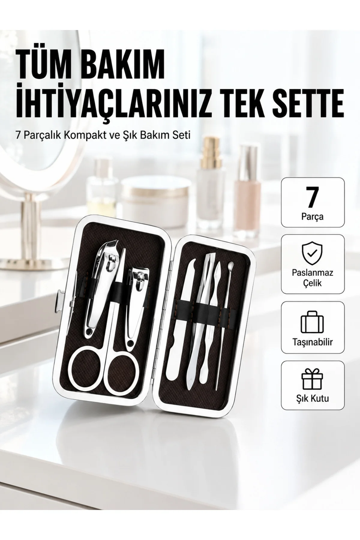 Seyahat İçin Uygun Çok Amaçlı Kişisel Bakım Seti Seyahat İçin Uygun Çok Amaçlı Kişisel Bakım Seti