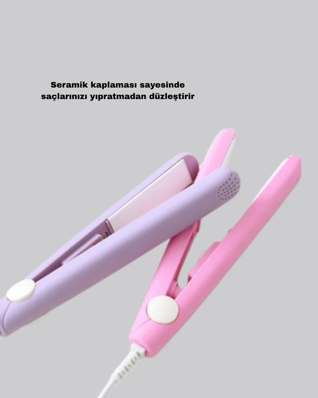 Seyahat Tipi Mini Saç Düzleştirici – Seramik Kaplama, Hızlı Isınma, Kompakt Tasarım
