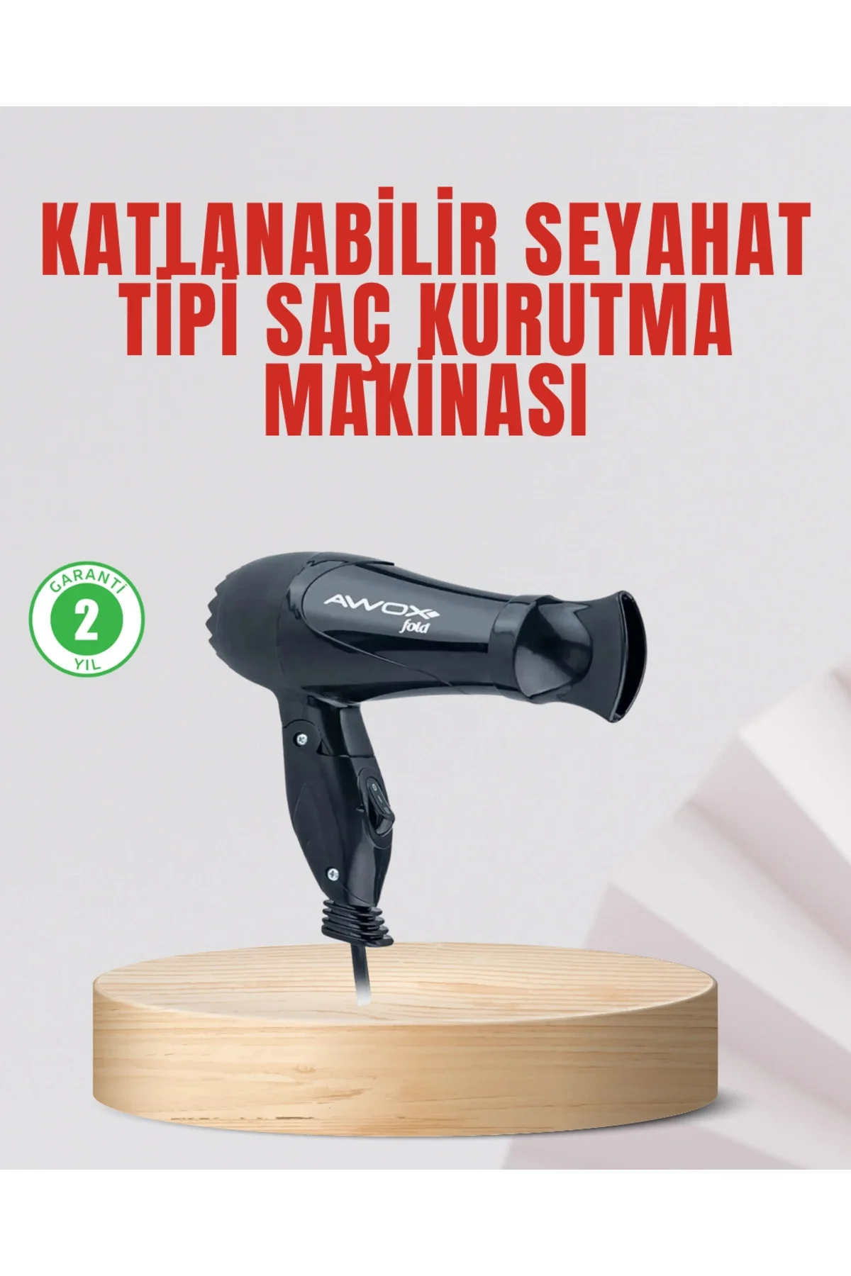 Seyahat Tipi Saç Kurutma Makinesi Katlanabilir Hafif Yapı
