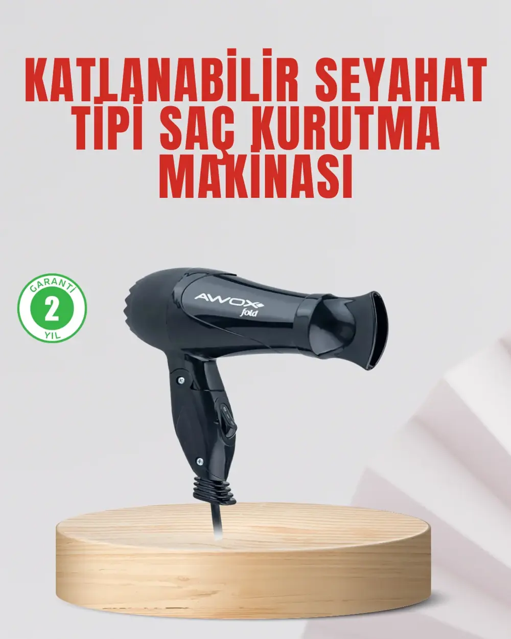 Seyahat Tipi Saç Kurutma Makinesi Katlanabilir Hafif Yapı