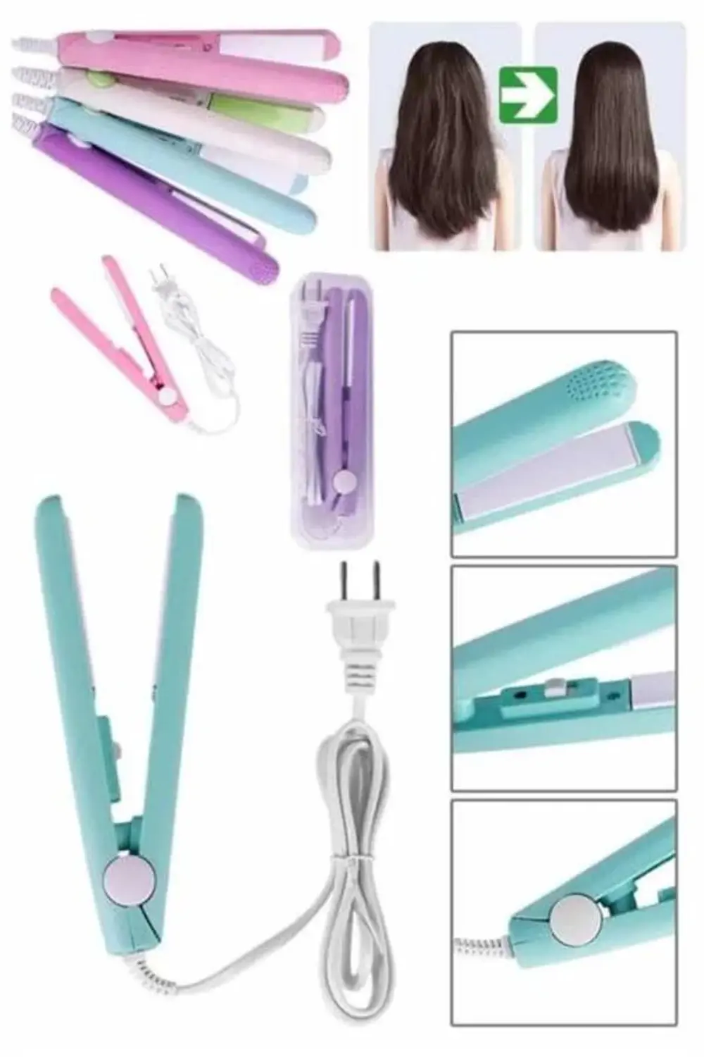 Seyahat Tipi Taşınabilir Saç Düzleştirici Saç Şekillendirici Yüks