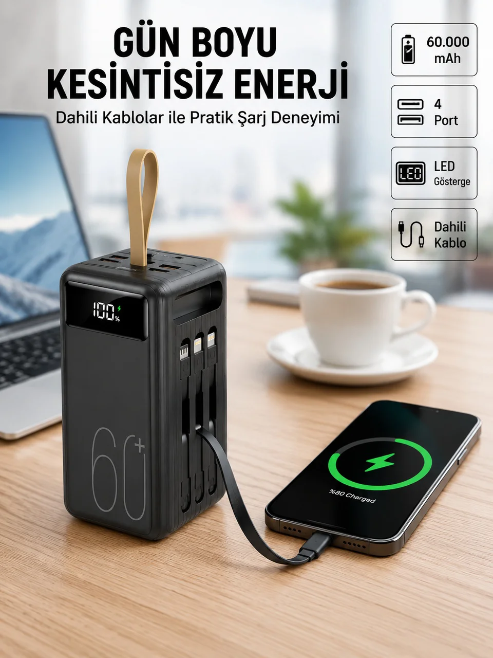 Seyahat Ve Kamp İçin Portatif Güç Kaynağı Powerbank Yeni Nesil - Lisinya Diğer