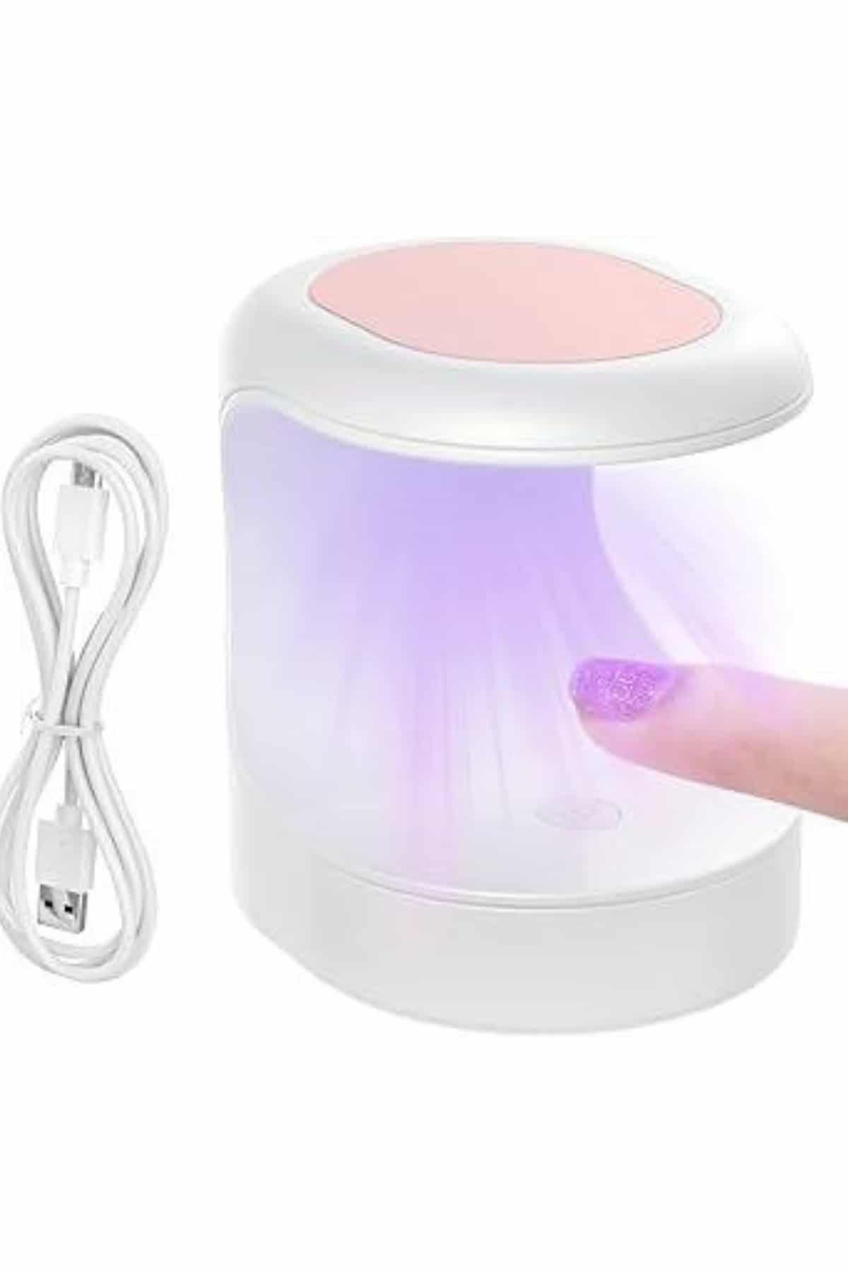 Seyehat Tipi Mini Oje Kurutucu Ultraviole Mor Işık Protez Tırnak 