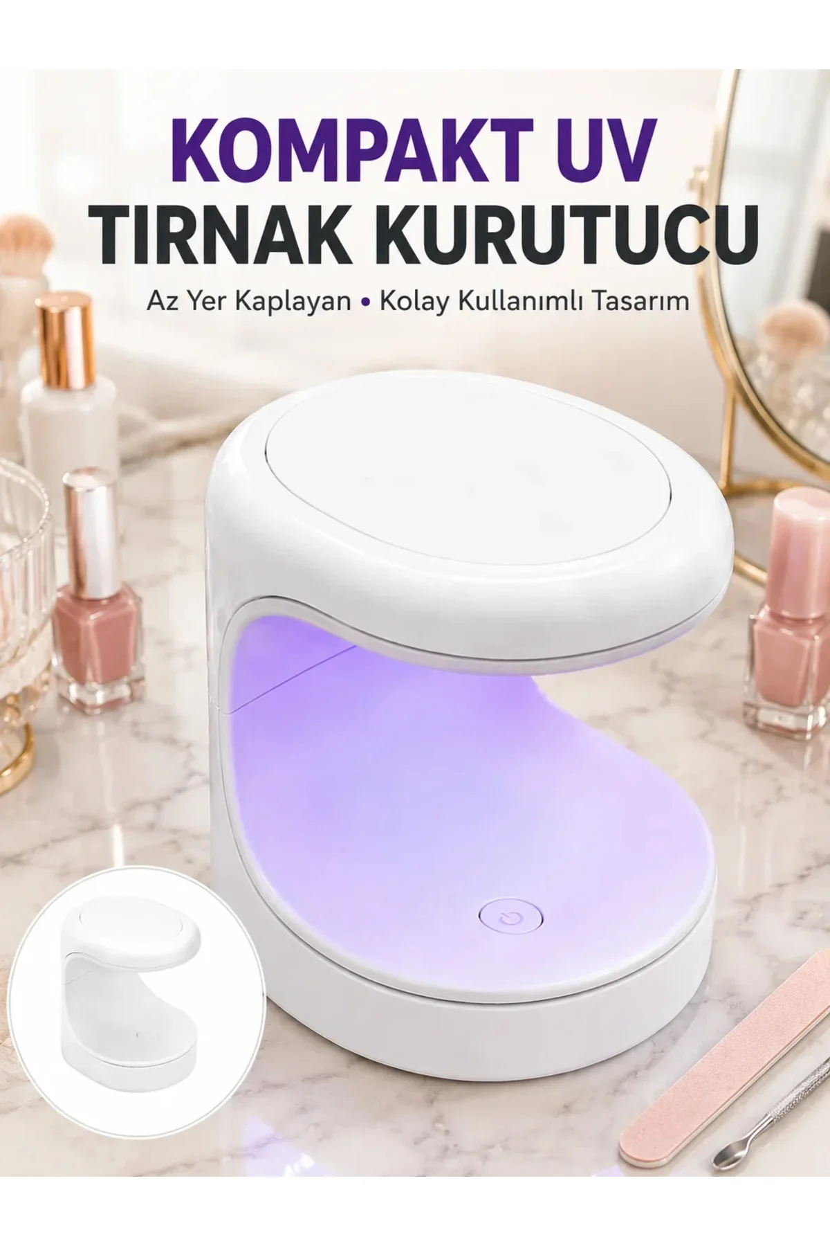 Seyehat Tipi Mini Oje Kurutucu Ultraviole Mor Işık Protez Tırnak Kurutucu Yeni Nesil