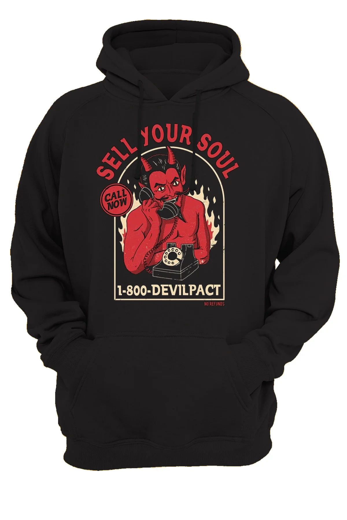Şeytan Baskılı 3 Ipl. Şardonlu, Kalın (600 GR.) Içi Polar Hoodie
