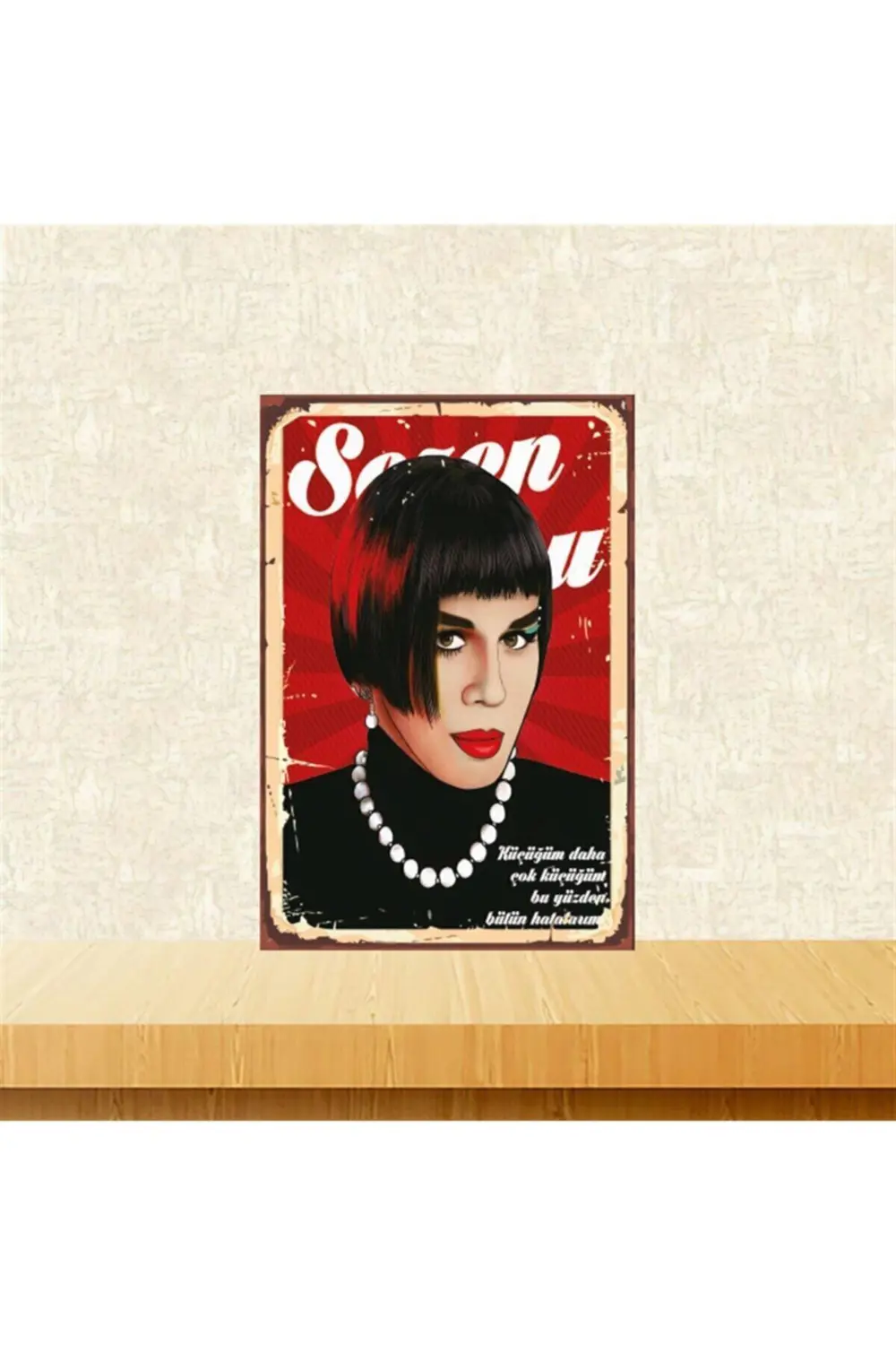 Sezen Aksu Küçüğüm Retro Ahşap Tablo Tkfx5871 20-30 Cm
