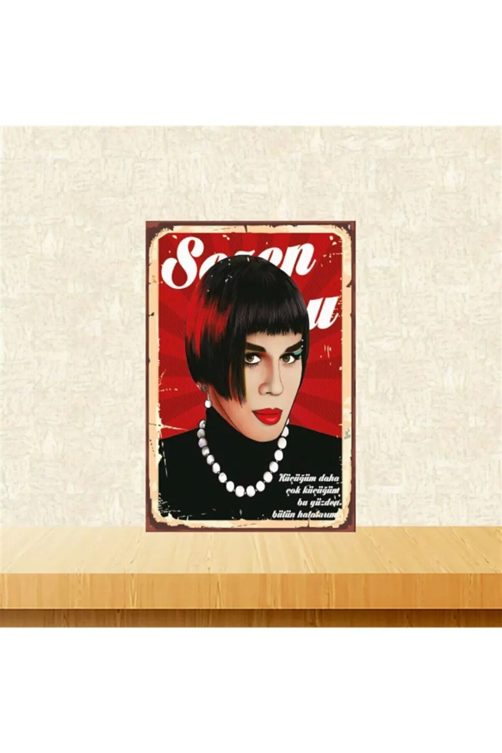 Sezen Aksu Küçüğüm Retro Ahşap Tablo Tkfx5871 20-30 Cm