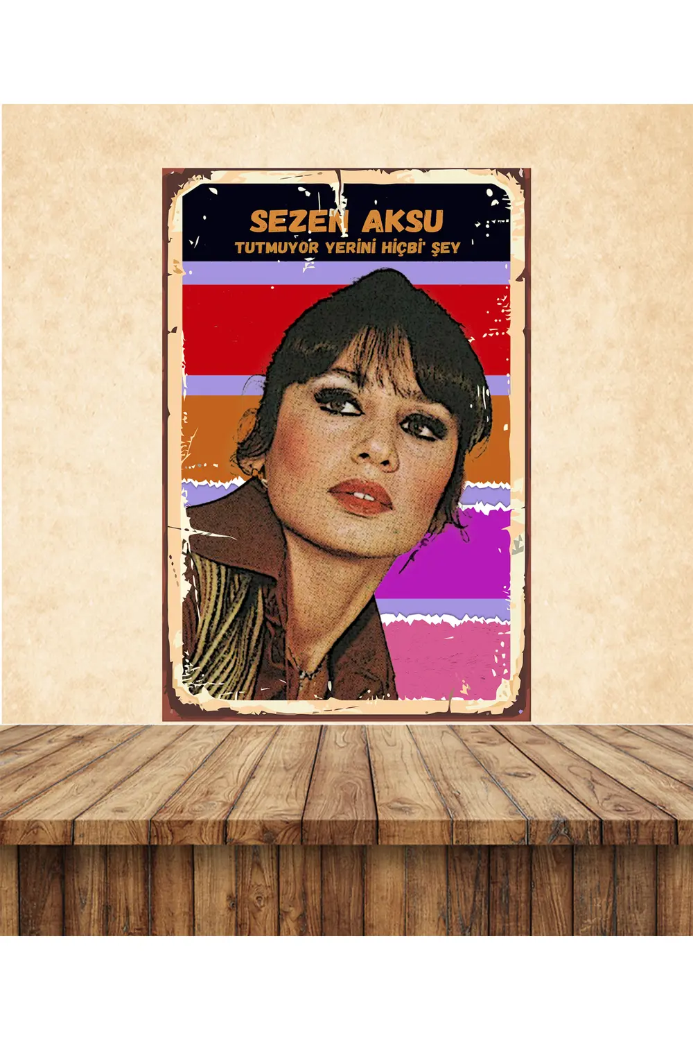 Sezen Aksu Sözler Temalı 20 x 30 CM MDF Duvar Tablosu 01 UVI BASK