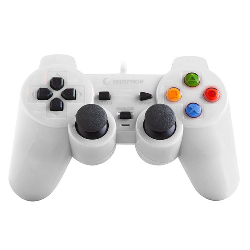Rampage Sg-R602 Beyaz Pc/Ps3 1.8Mt Kablolu Çift Titreşimli Gamepad