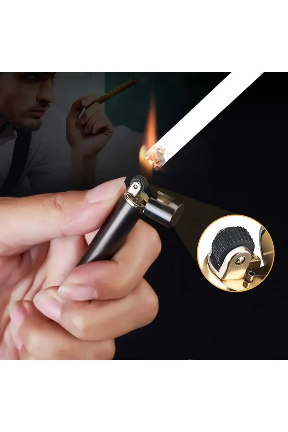 S*g*r* Paketi Boyutunda Metal Şık Tasarım Çakmak.