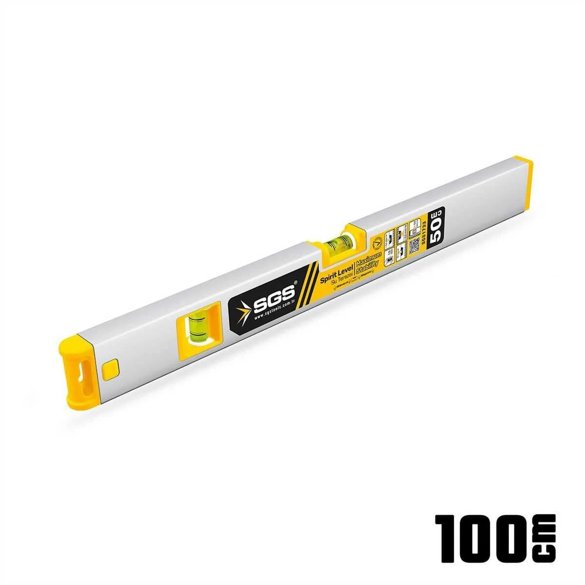 SGS 1736 Alüminyum Mıknatıslı Profesyonel Su Terazisi 100 cm