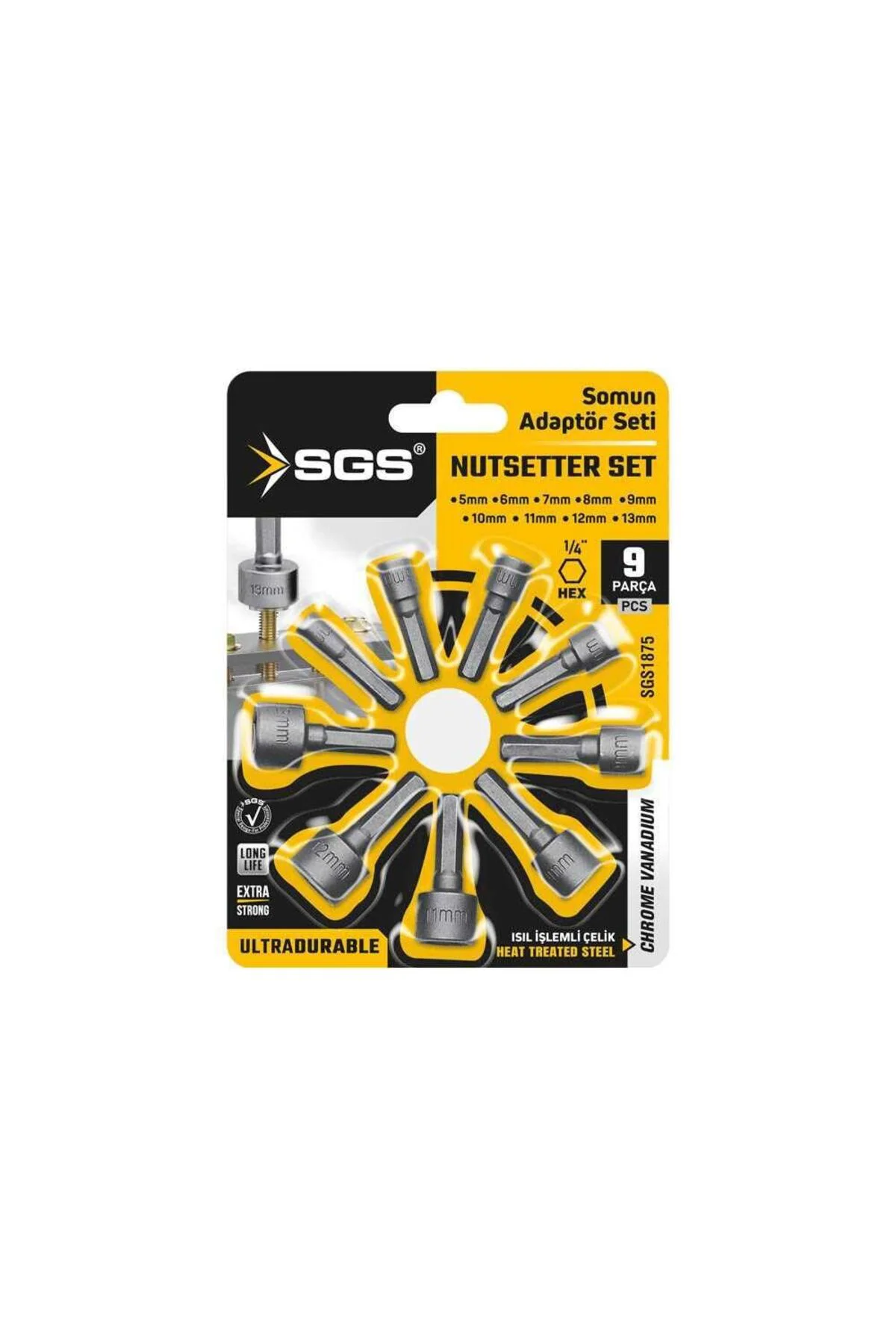 Sgs 1875 Somun Adaptör Seti 9 Parça Sgs 1875 Somun Adaptör Seti 9 Parça