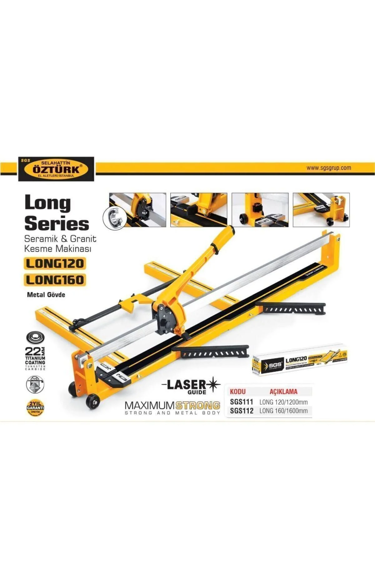 SGS111 Long 120 Lazerli Seramik Granit Fayans Kesme Makinesi 1200