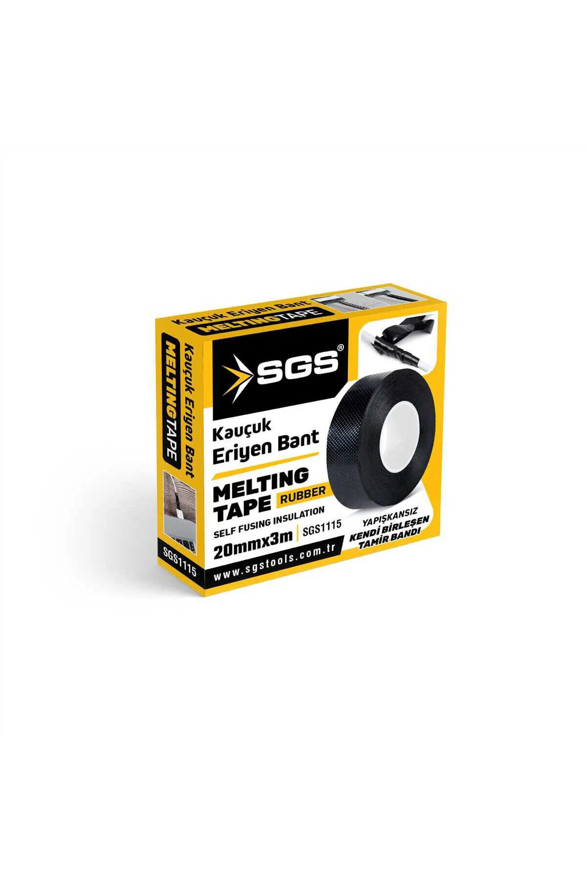 SGS1115 Eriyen Bant 20mmx3 Mt. Elektrikçi Bandı Kablo Bantı Su Ge