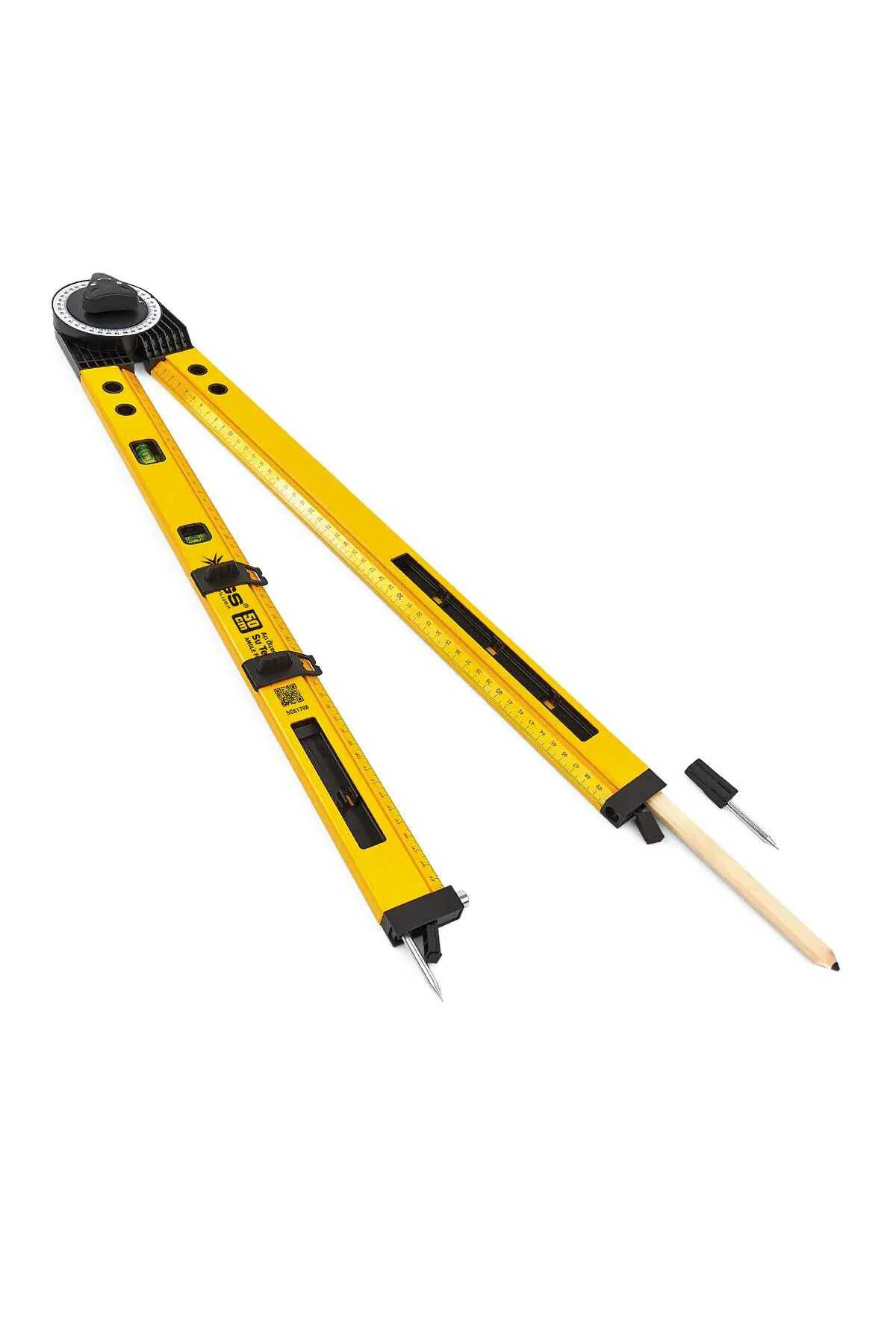 Sgs1708 Alüminyum Gövdeli Gönye Açı Ölçer Su Terazisi 50 Cm