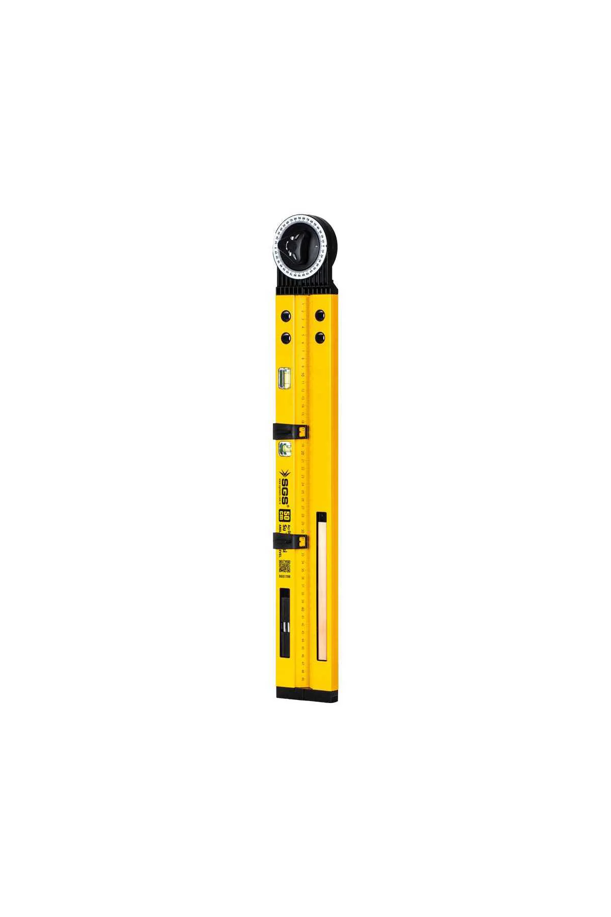 Sgs1708 Alüminyum Gövdeli Gönye Açı Ölçer Su Terazisi 50 Cm