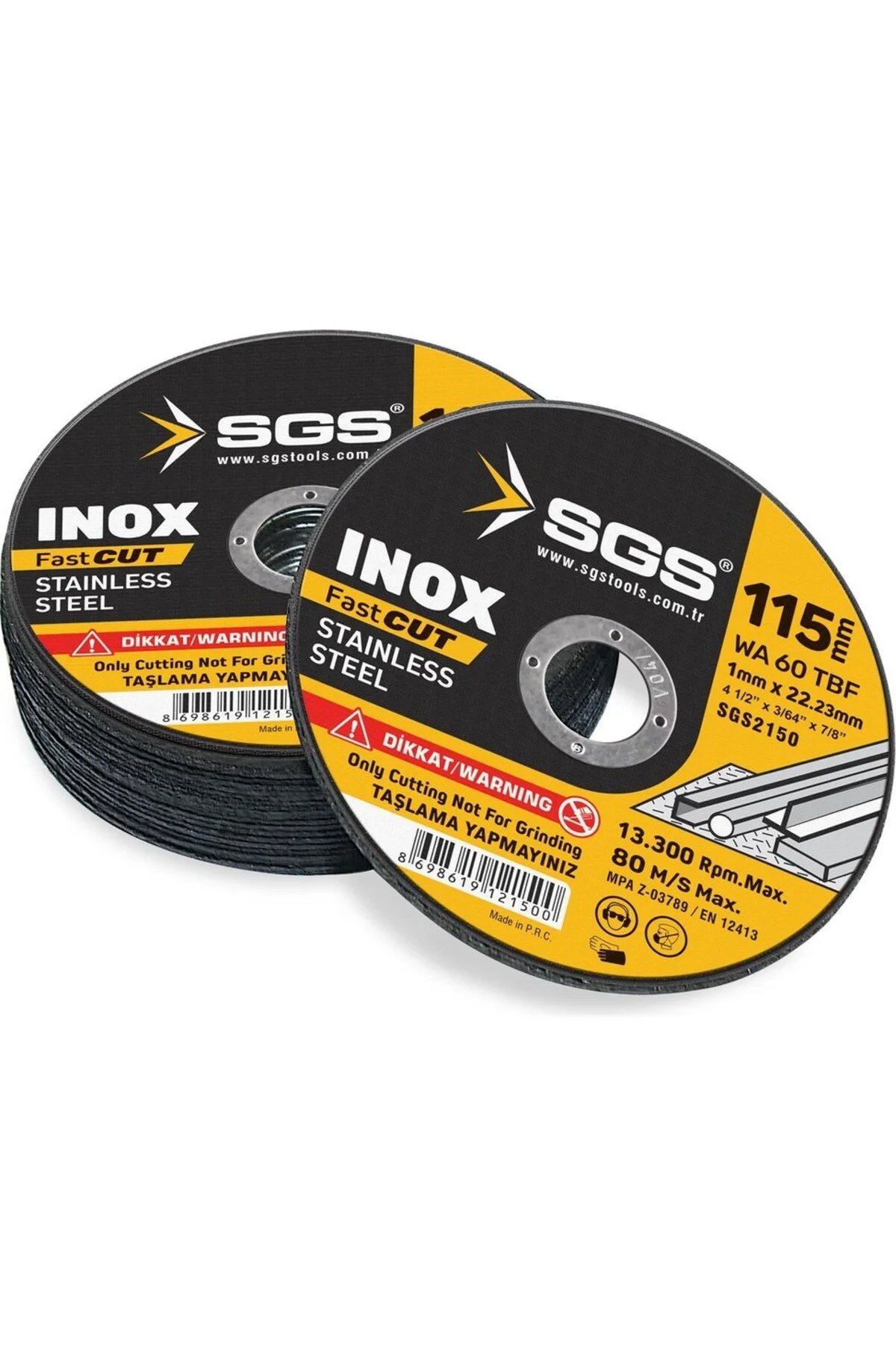 SGS2150 İnox Kesisci 115*1.0*22MM 50 Li Paket