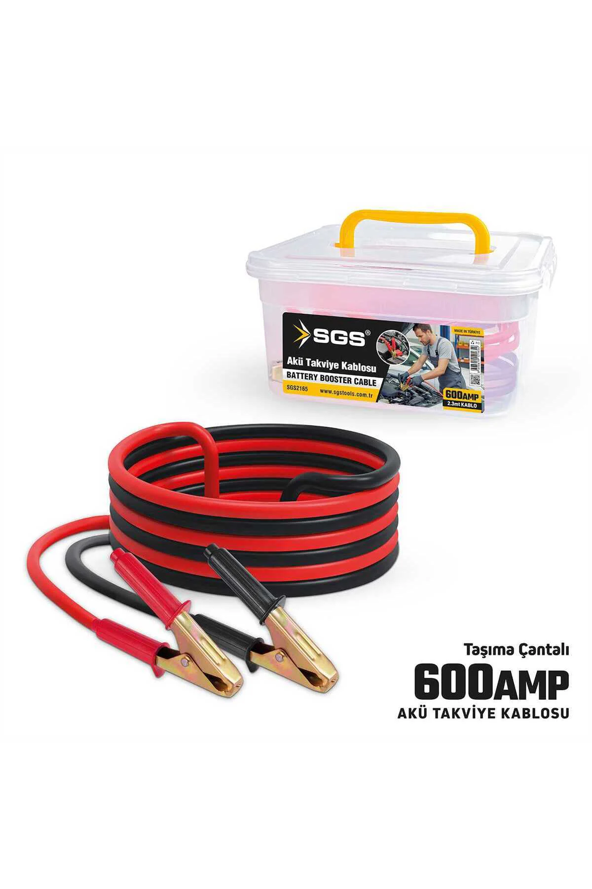 SGS2165 600 Amper Akü Takviye Kablosu 2.3mt Çantalı 12V Profesyon