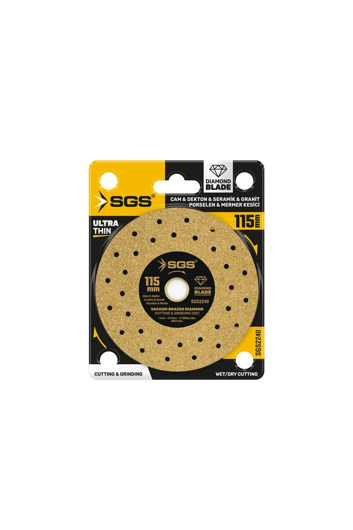 Sgs2240 Profesyonel Dekton Porselen, Mermer, Granit, Cam, Seramik Hassas Elmas Kesici Gold 115 Mm Sgs2240 Profesyonel Dekton Porselen, Mermer, Granit, Cam, Seramik Hassas Elmas Kesici Gold 115 Mm