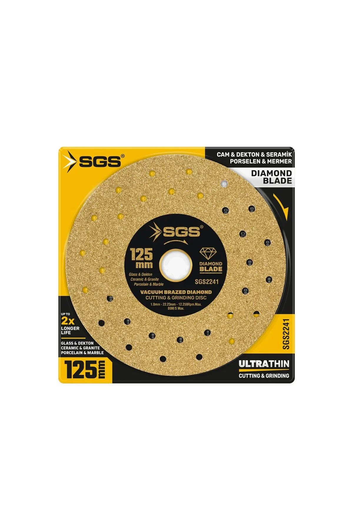 SGS2241 Profesyonel Dekton Cam Granit Mermer Porselen Hassas Elmas Kesici Gold 125 Mm SGS2241 Profesyonel Dekton Cam Granit Mermer Porselen Hassas Elmas Kesici Gold 125 Mm