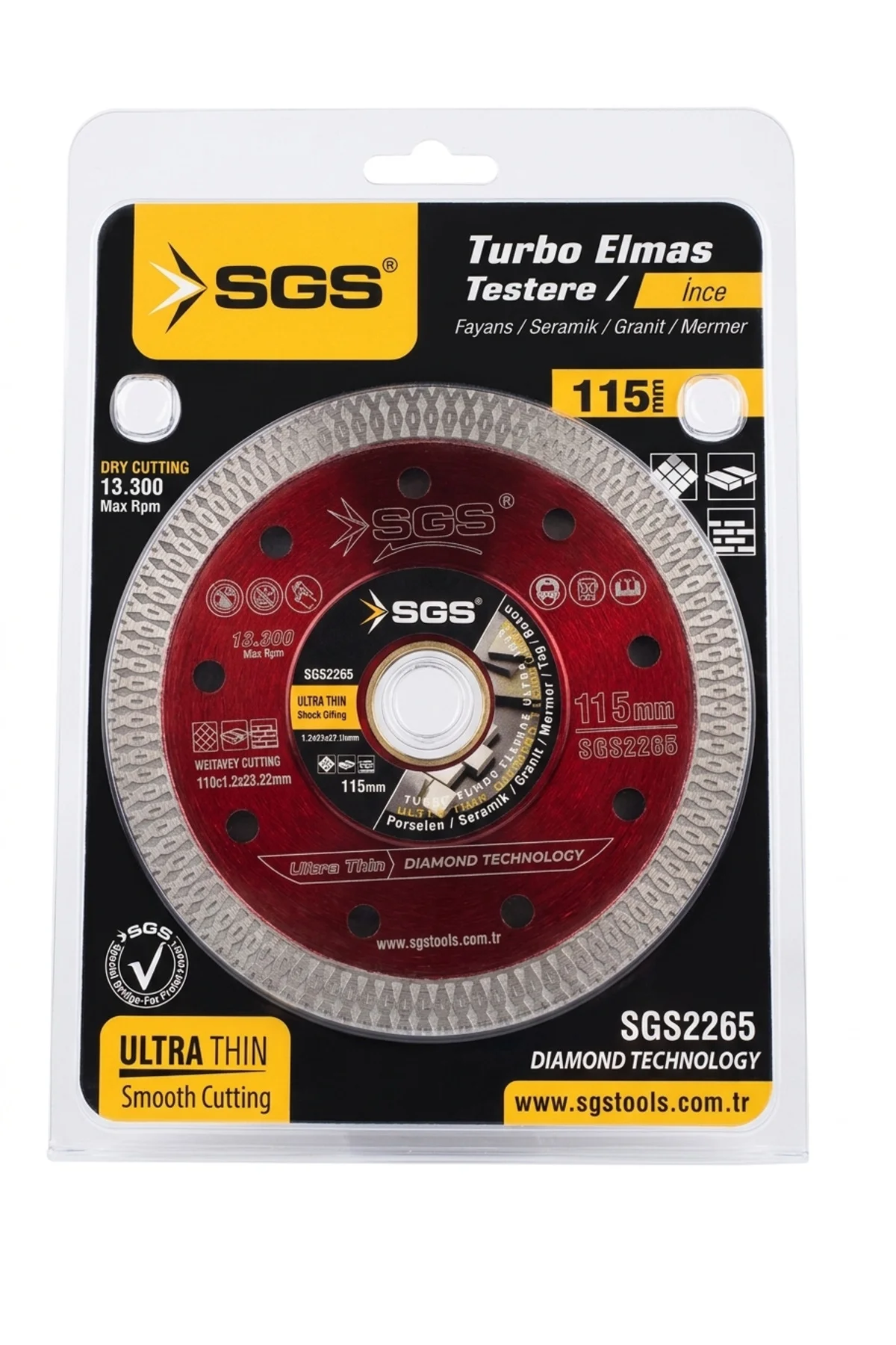 SGS2265 TURBO ELMAS TESTERE ( 115MM ) (ULTRA HASSAS)
