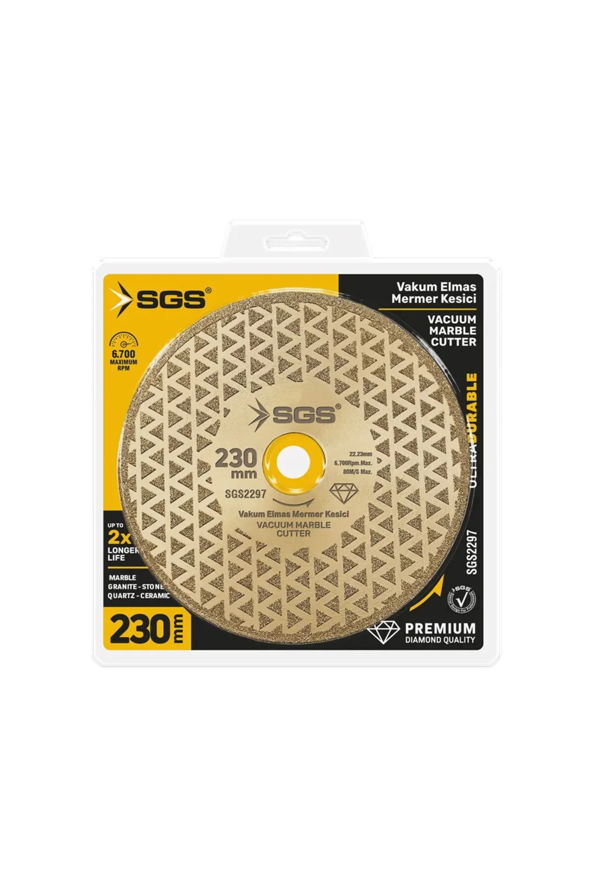 SGS2297 Vakum Elmas Mermer Granit Seramik Kesici 230mm