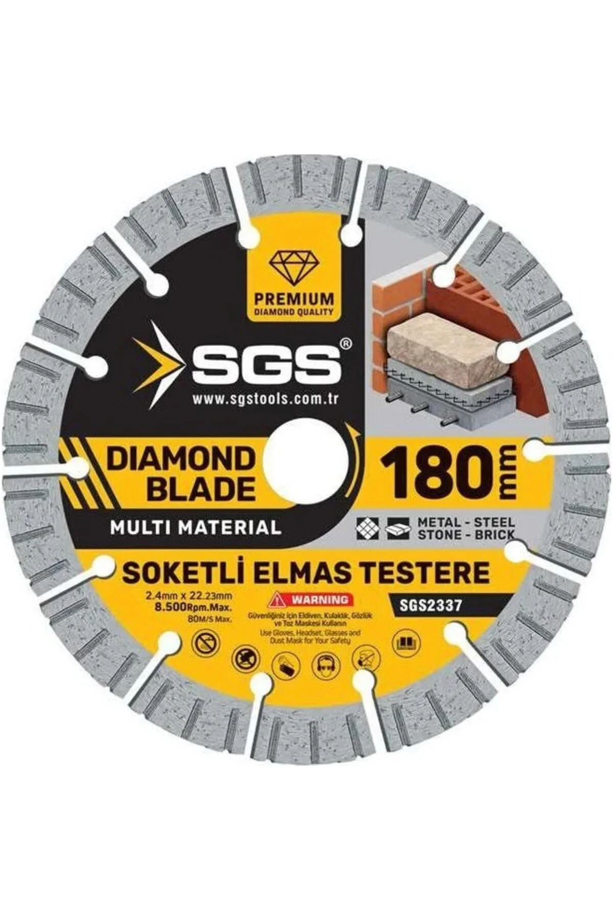 SGS2337 180MM Soketli Elmas Testere Multi Material