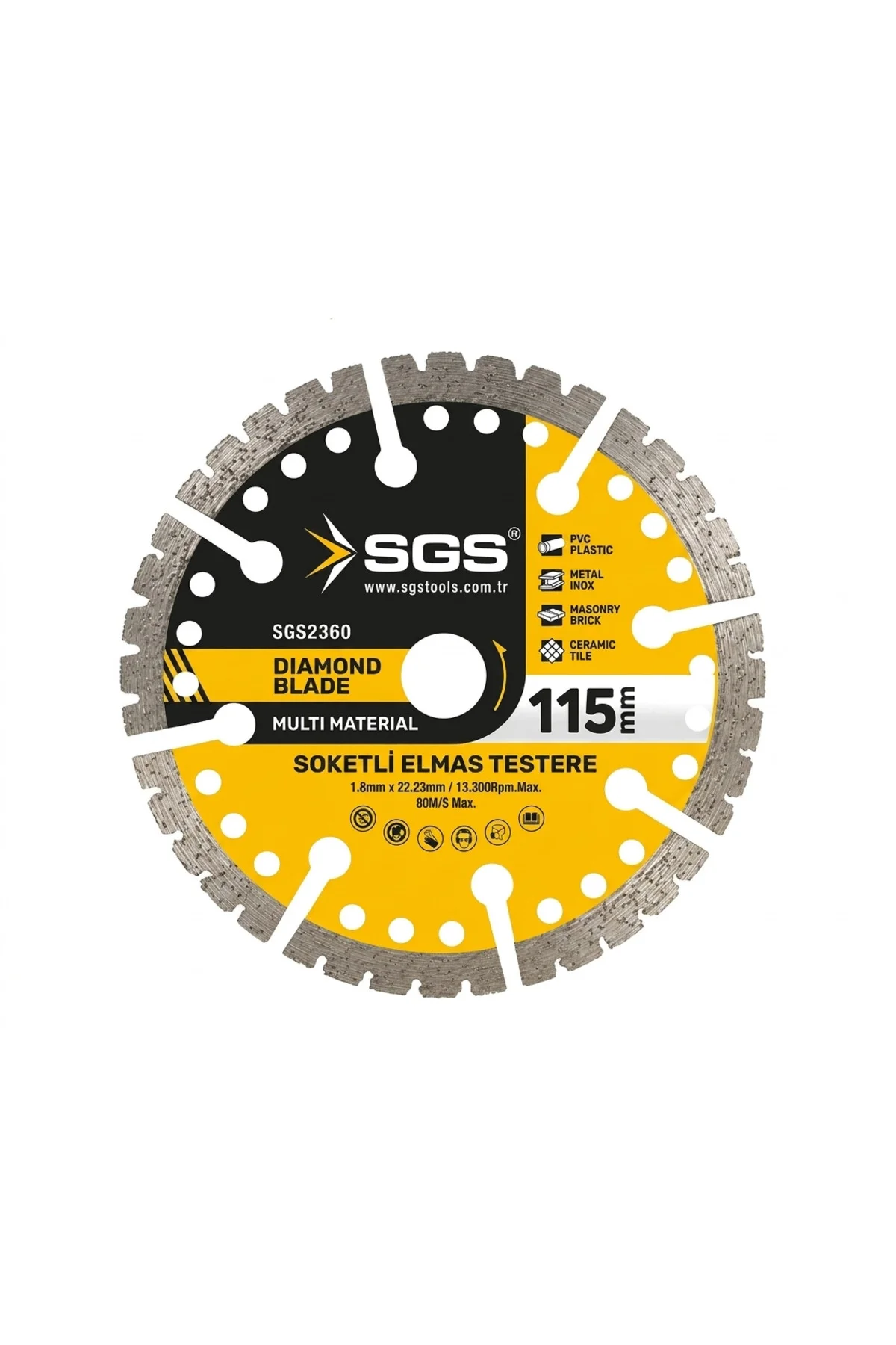 SGS2360 ÇOK AMAÇLI MULTI-MATERIAL ELMAS KESME DİSKİ ( 115 MM )