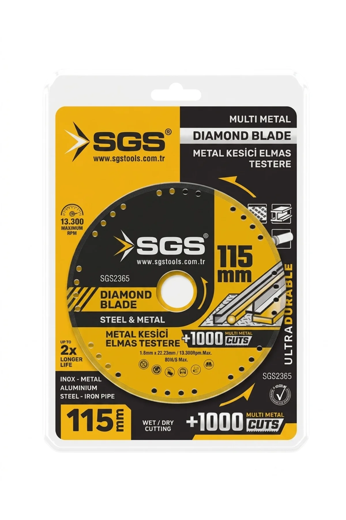 SGS2365 VAKUMLU ELMAS MULTI-METAL KESİCİ ( 115 MM )
