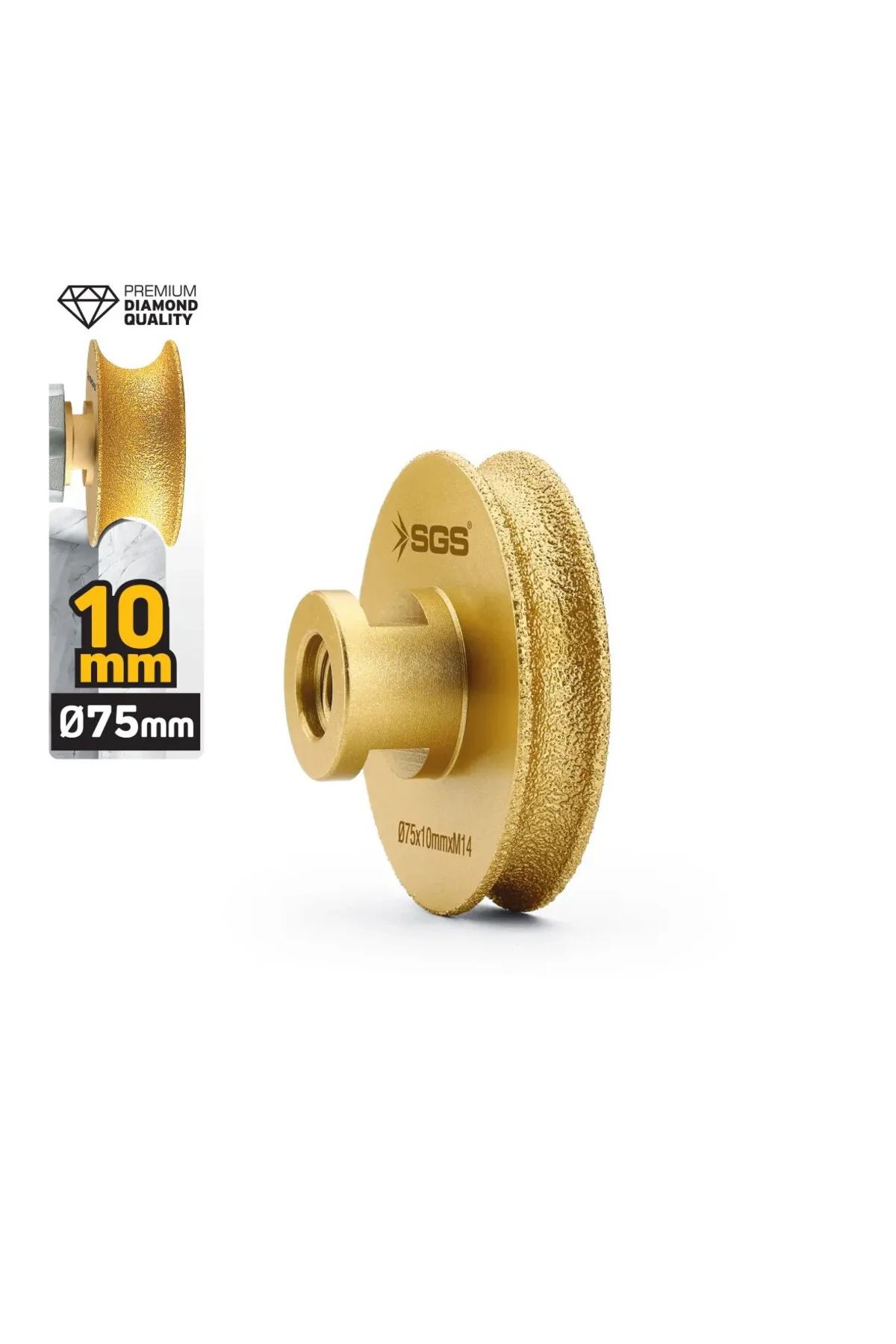 SGS2787 M14-75x10 Mm Vakum Elmas Taşlama Diski Tam Profil