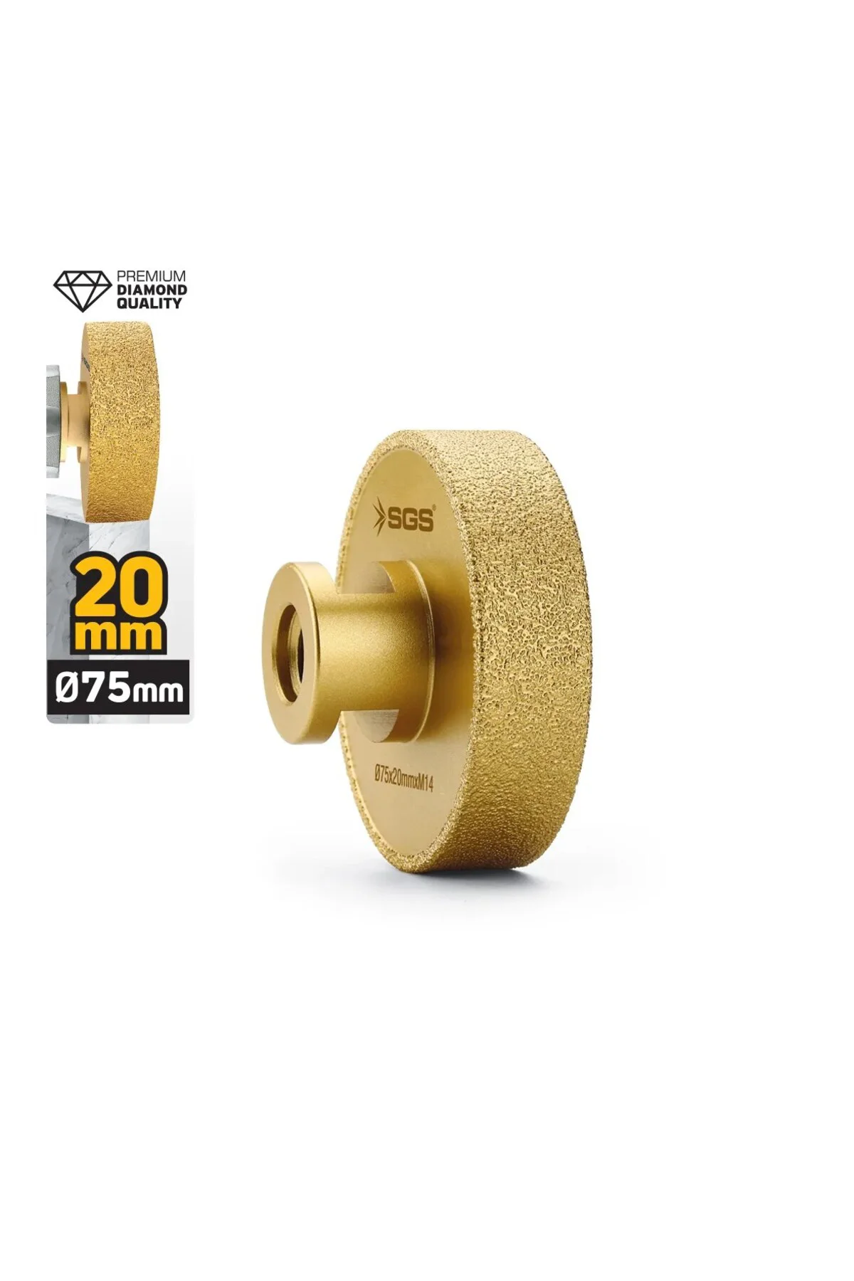 SGS2797 M14-75x20 Mm Vakum Elmas Mermer Granit Tarama Diski