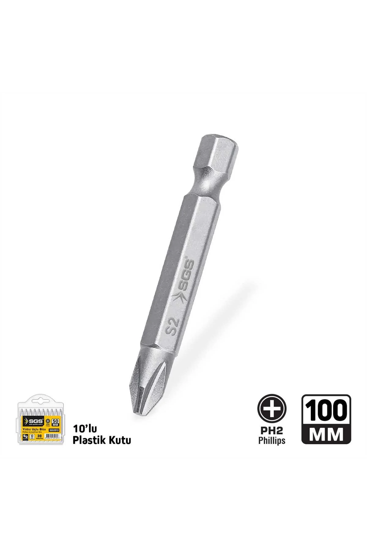 Sgs3915 Yıldız Uçlu Bits S2 Ph2*100mm Sand-pro Series - 10 Adet