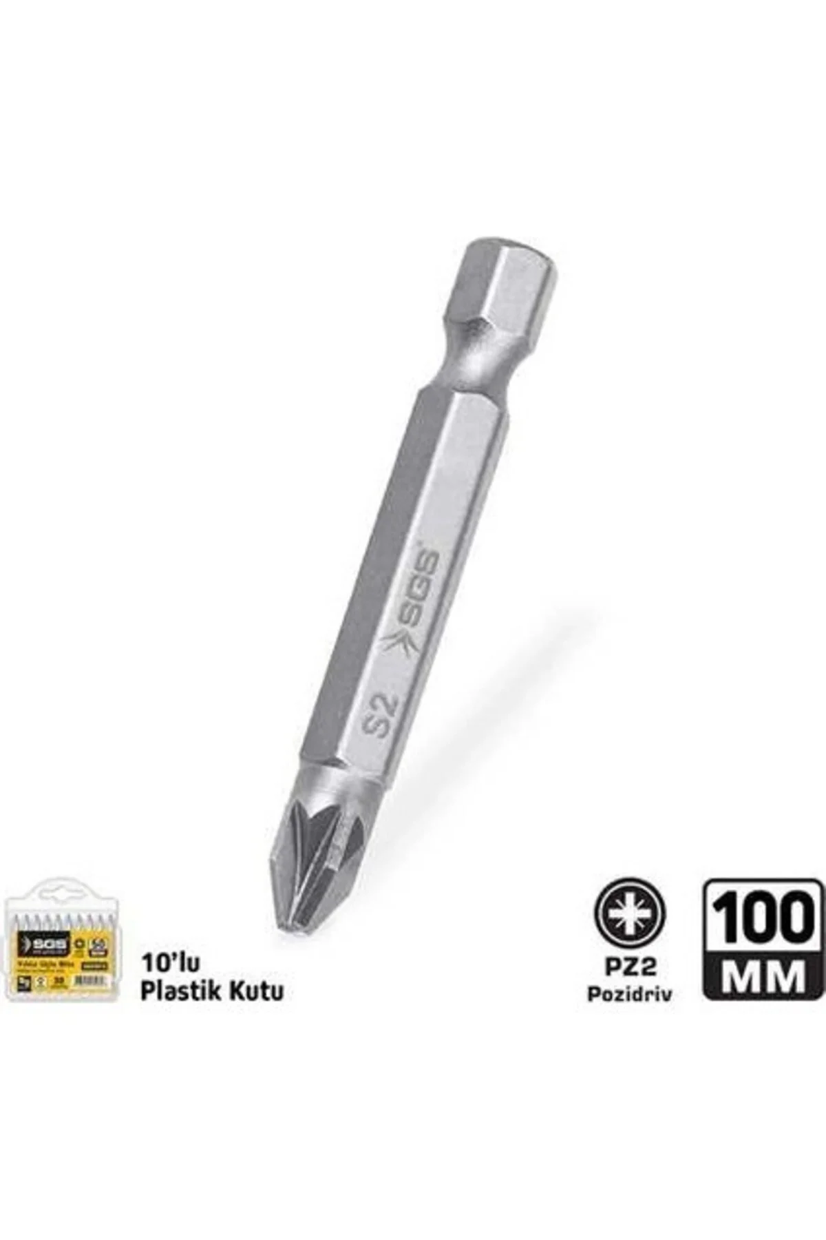 SGS3945 Pozidriv Uçlu Bits S2 PZ2*100MM Sand-Pro Series - 10 Adet