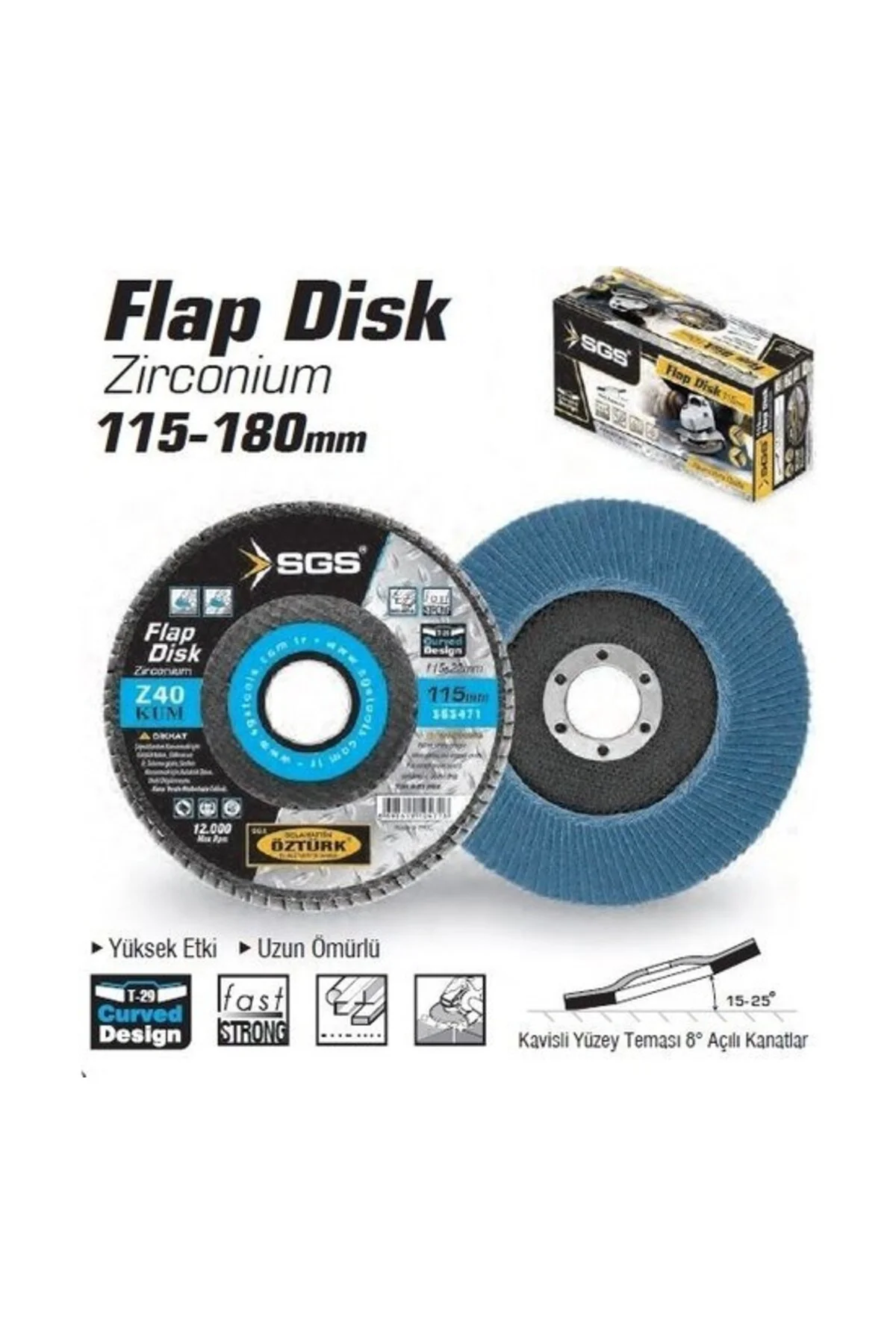 SGS483 180MM 80 Kum Flap Disk Zımpara Zirkonyum Sgs483 (10 Adet) Fiyatı, Yorumları ve Özellikleri