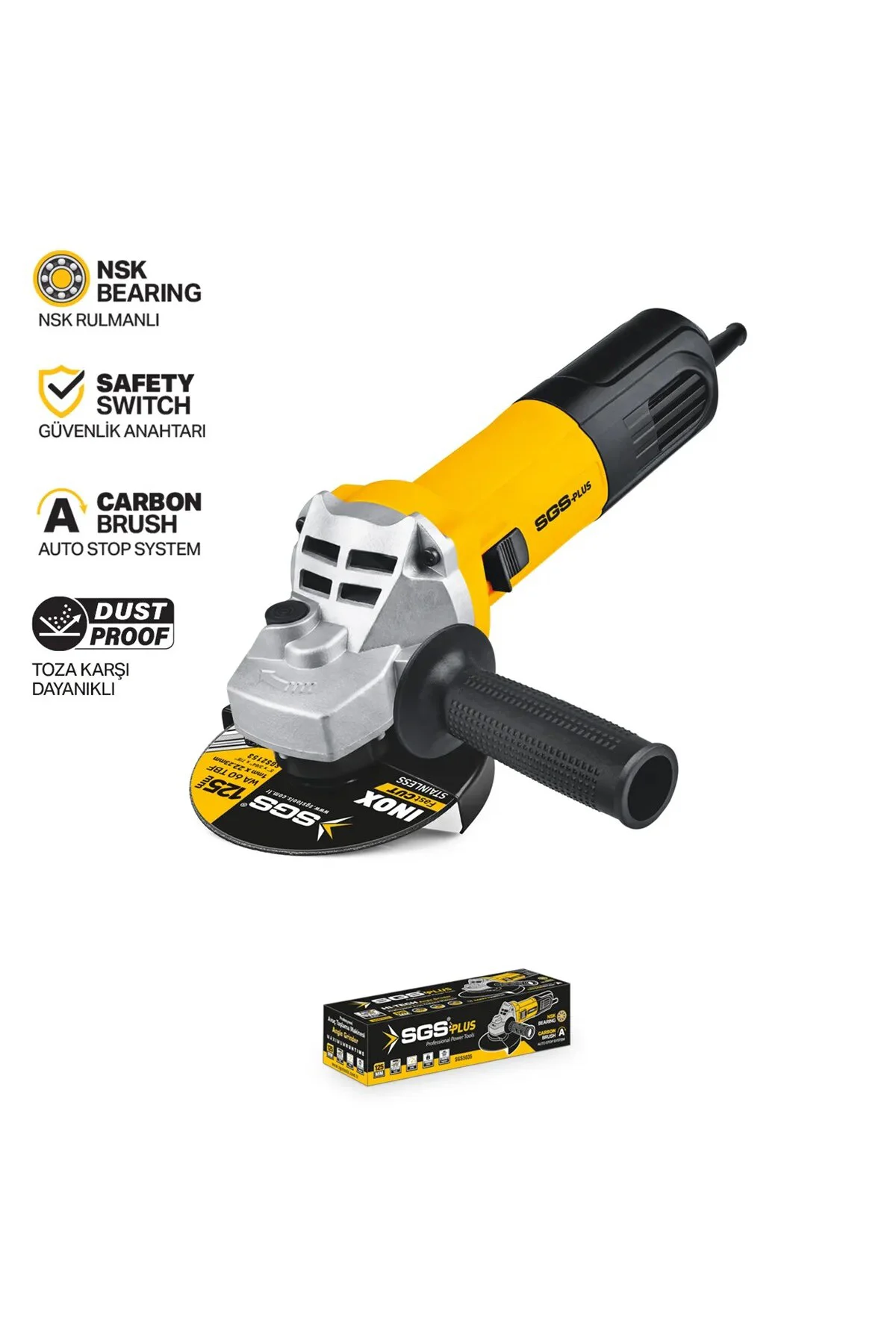 Sgs5035 Endüstriyel Avuç Taşlama 1250 Watt 125mm Devir Ayarlı
